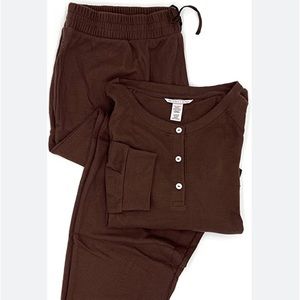 NEW Victoria’s Secret Glow Waffle Henley lounge set